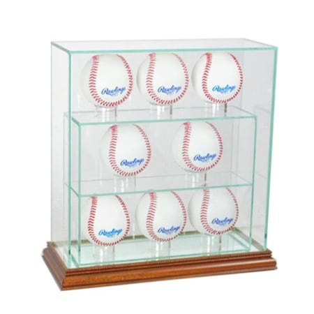 Perfect Cases Perfect Cases 8UPBSB-W 8 Upright Glass Display Case; Walnut 8UPBSB-W